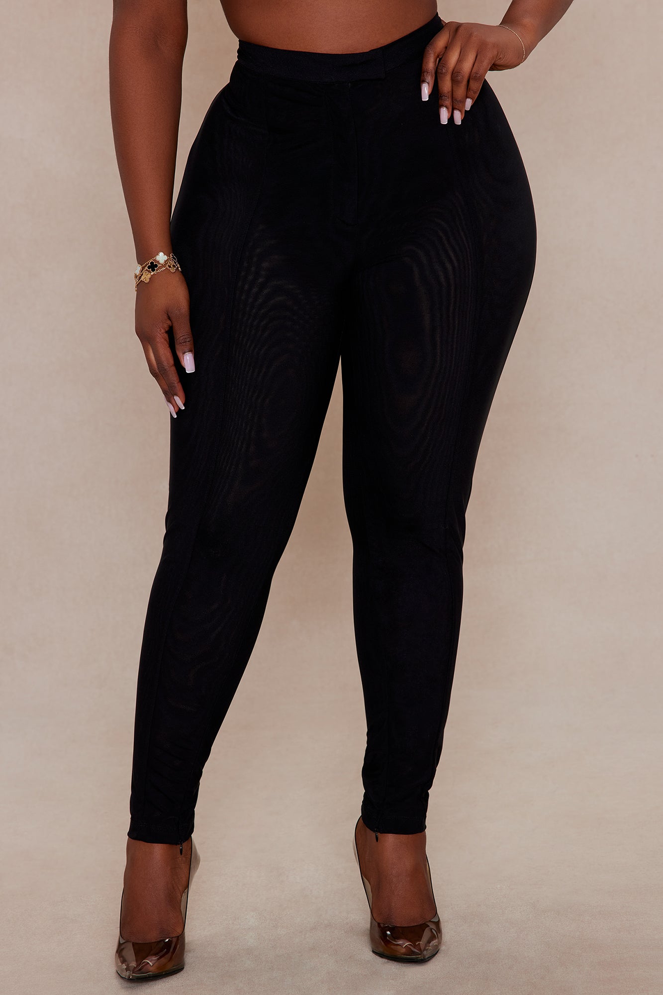 Rebecca Mesh Skinny Pant - Black