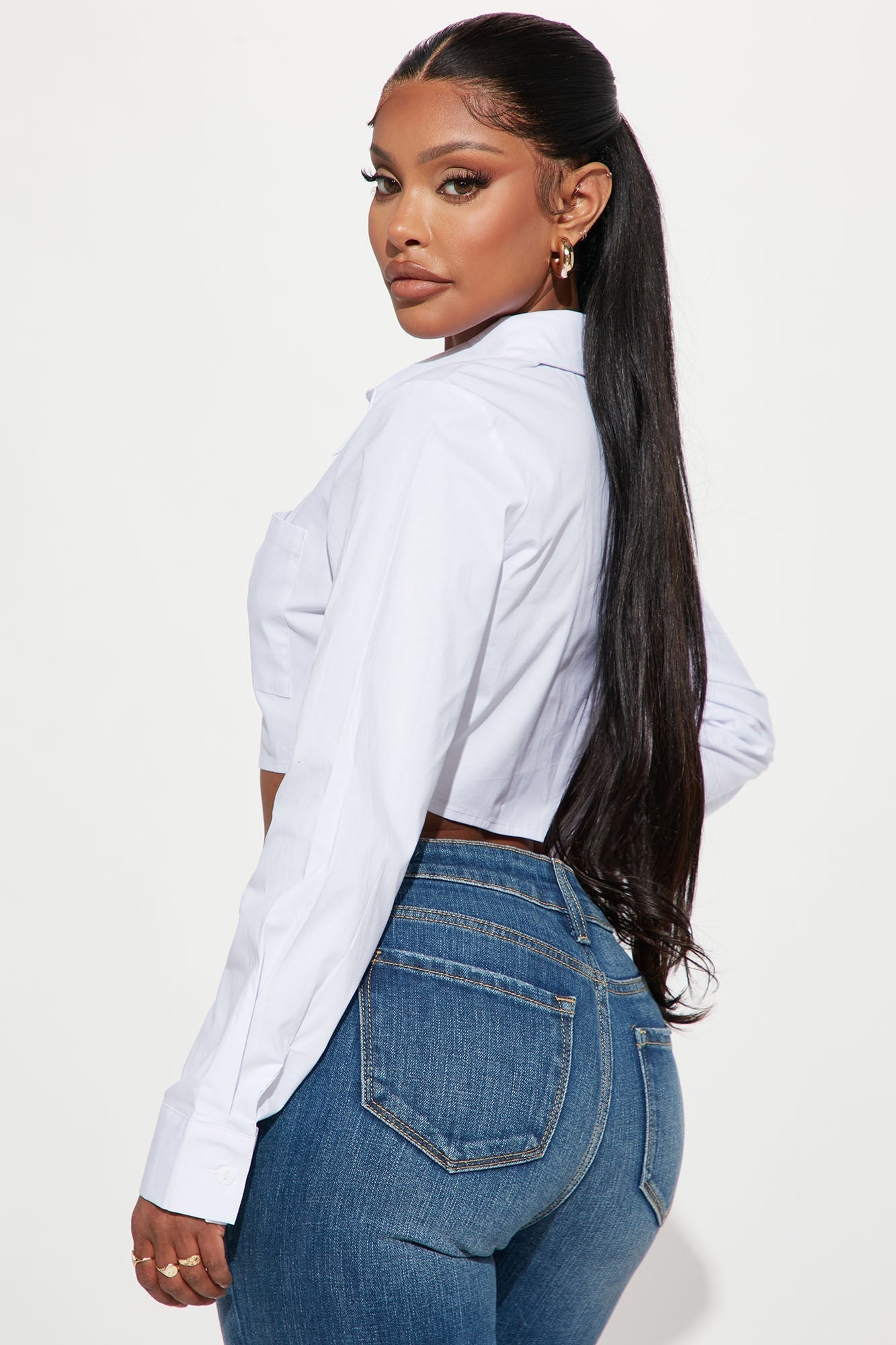 Won't Get Me Down Poplin Shirt - White