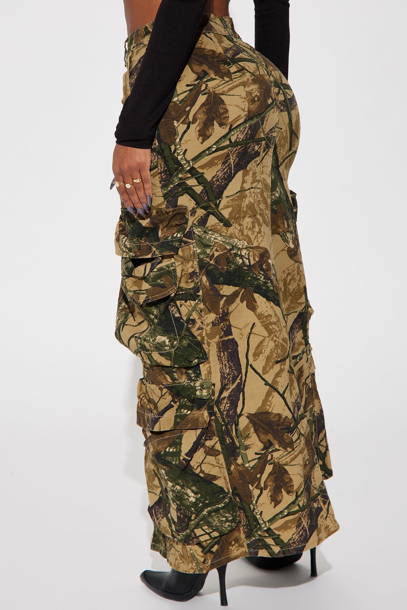 Most Wanted Hunter Camo Maxi Skirt - Khaki/combo
