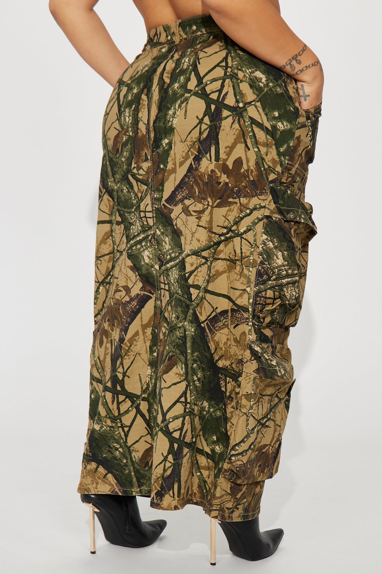 Most Wanted Hunter Camo Maxi Skirt - Khaki/combo