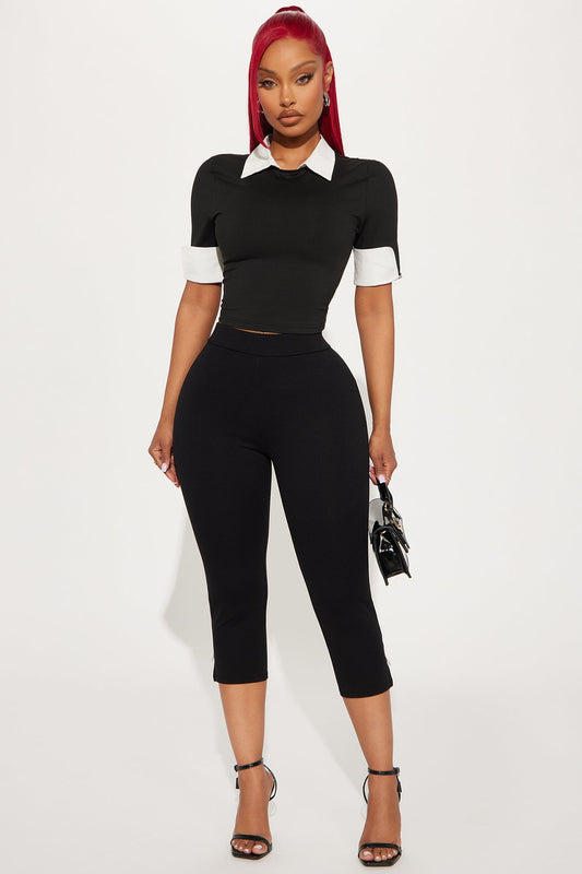 Take A Bow Capri Legging - Black