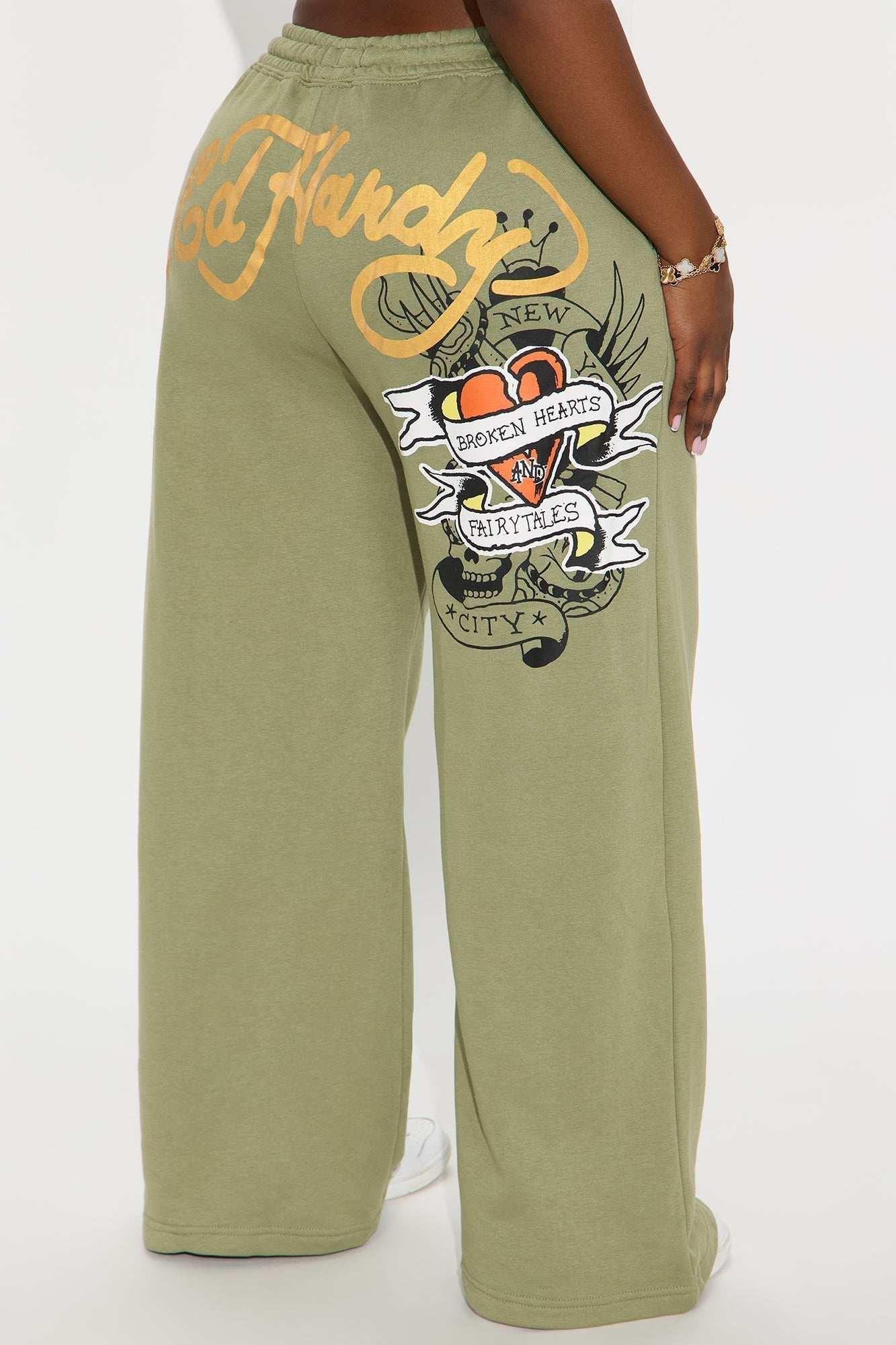 Ed Hardy Broken Hearts Pant - Sage