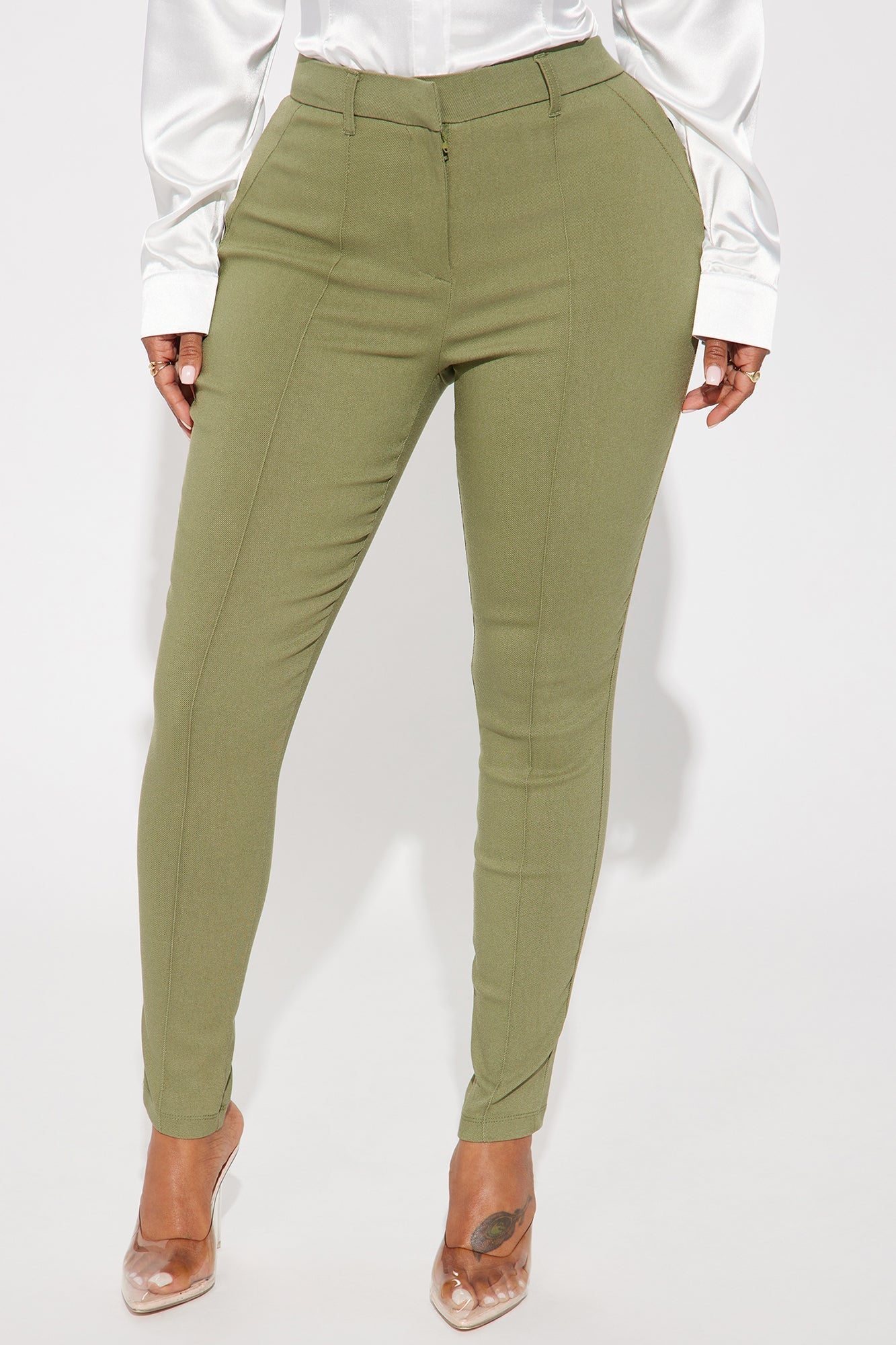 Raise The Bar Skinny Trouser - Olive