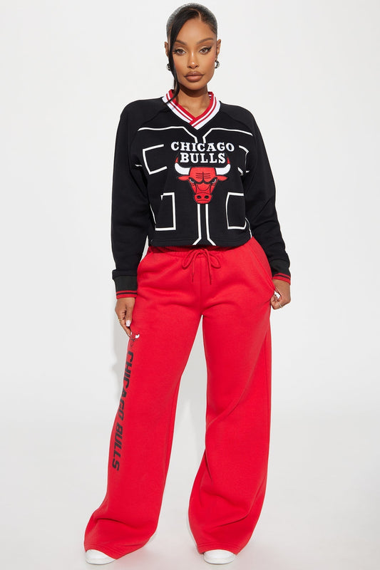 Bulls Warm Up Wide Leg Pant - Red