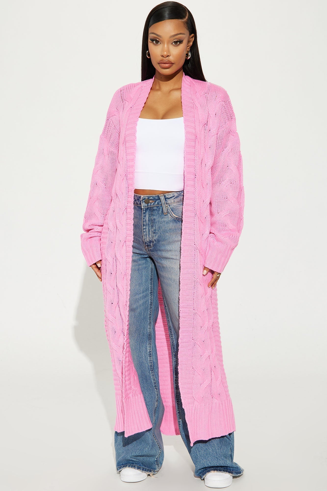 Aneria Long Cardigan - Pink