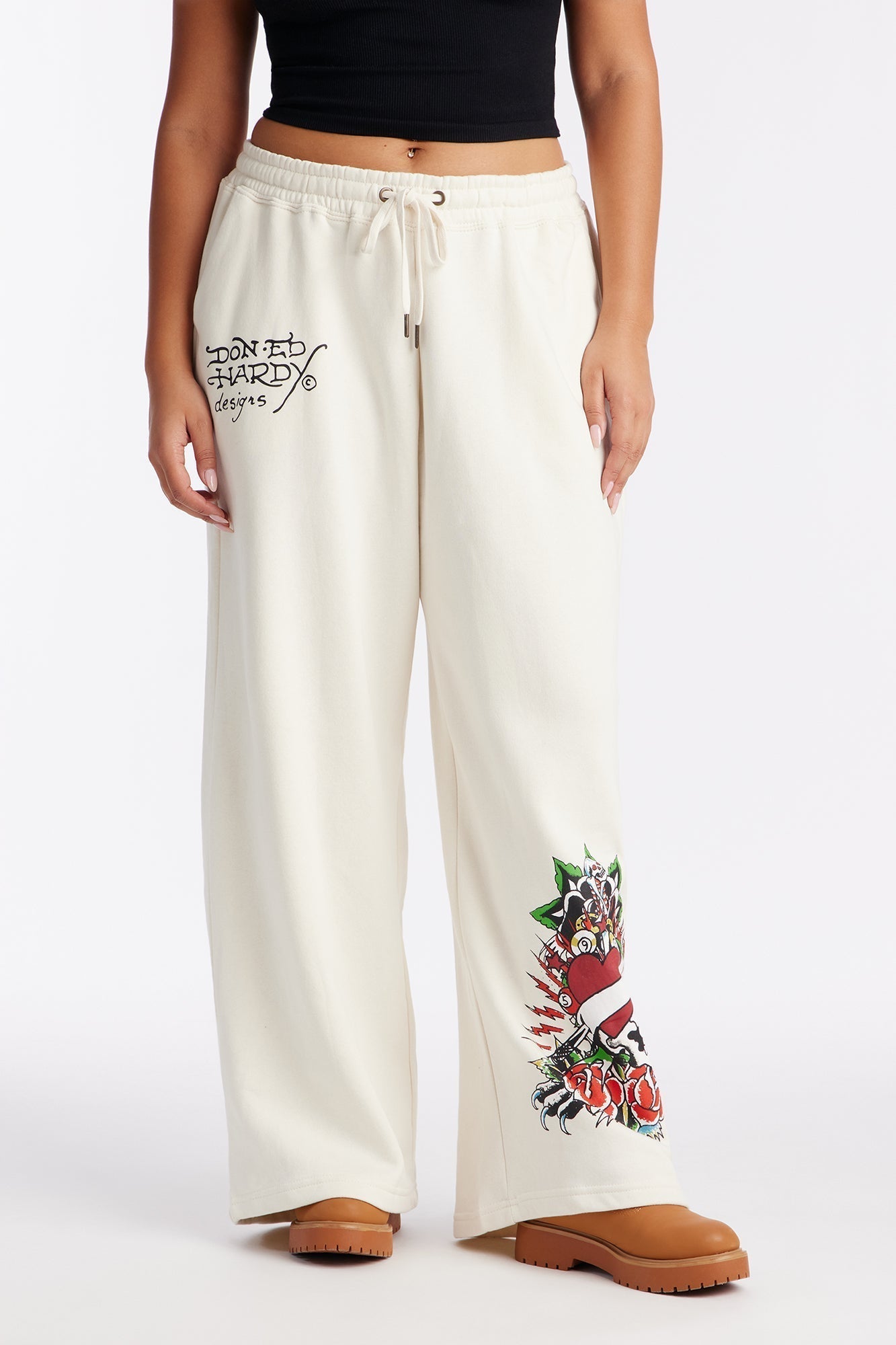 Ed Hardy Dragon Heart Pant - Ivory