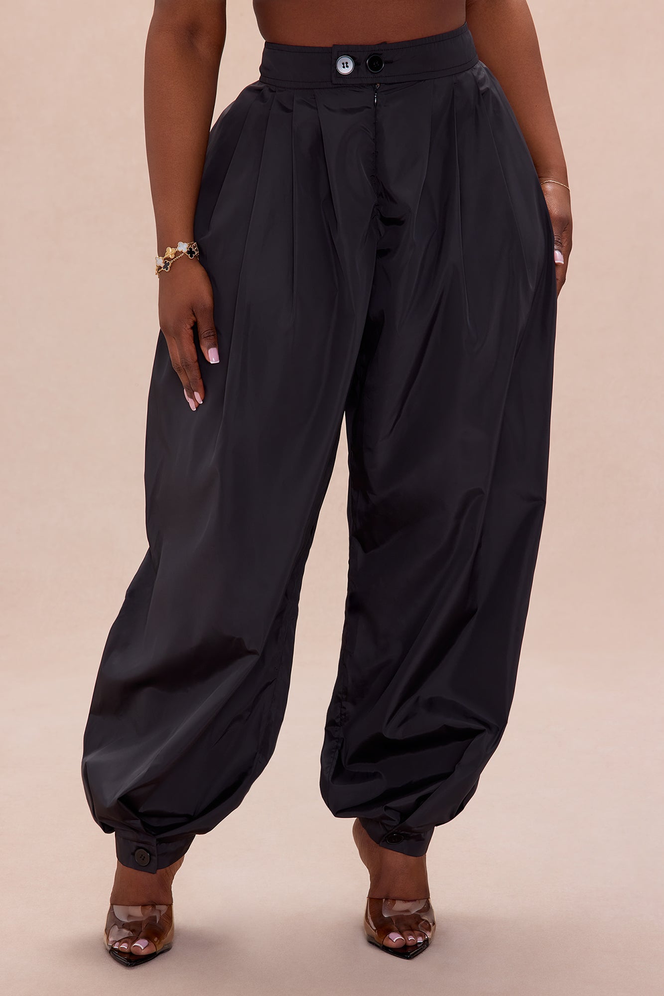 Estelle Taffeta Balloon Pant - Black
