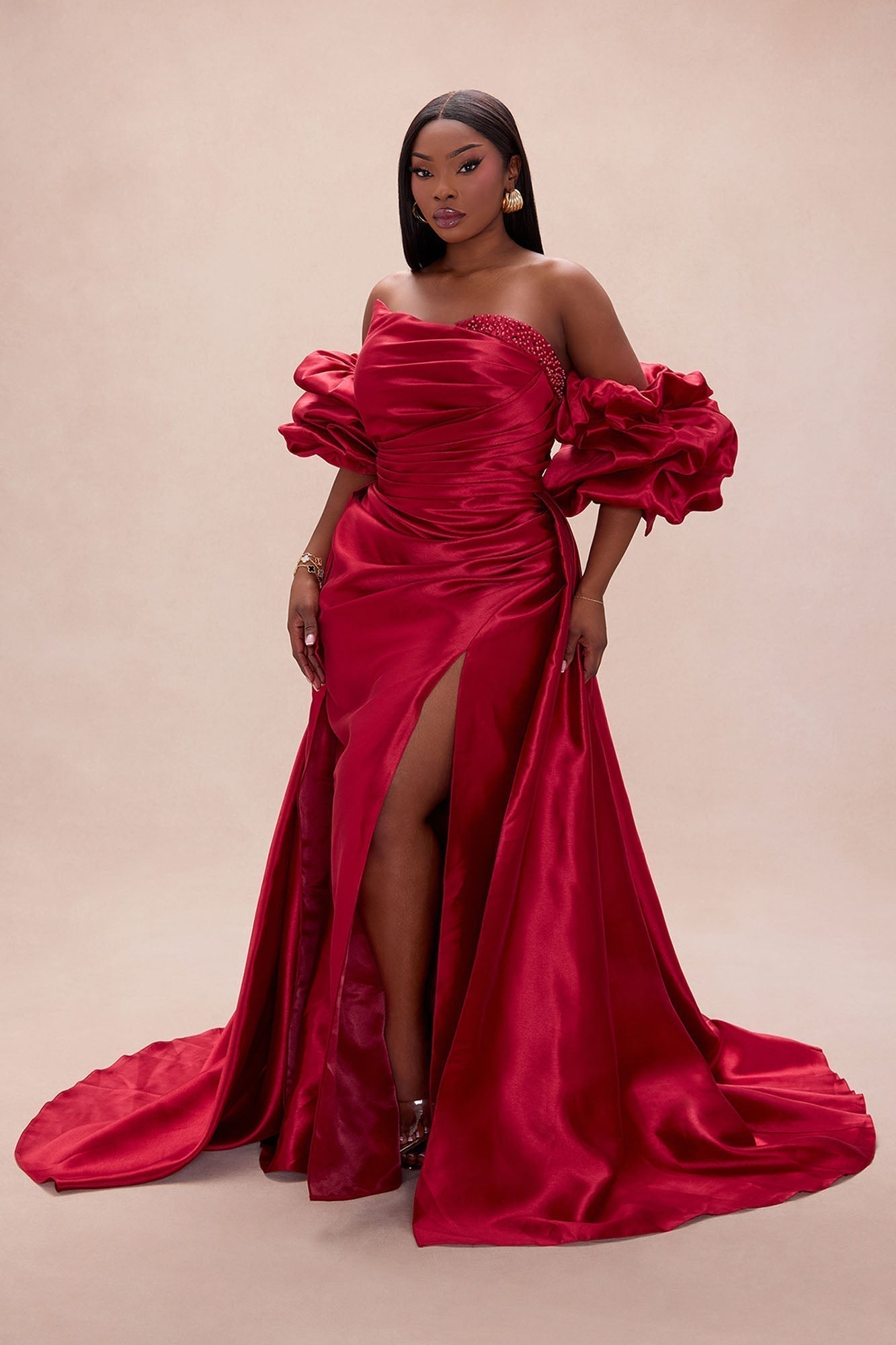 Lovers Lane Taffeta Gown - Red