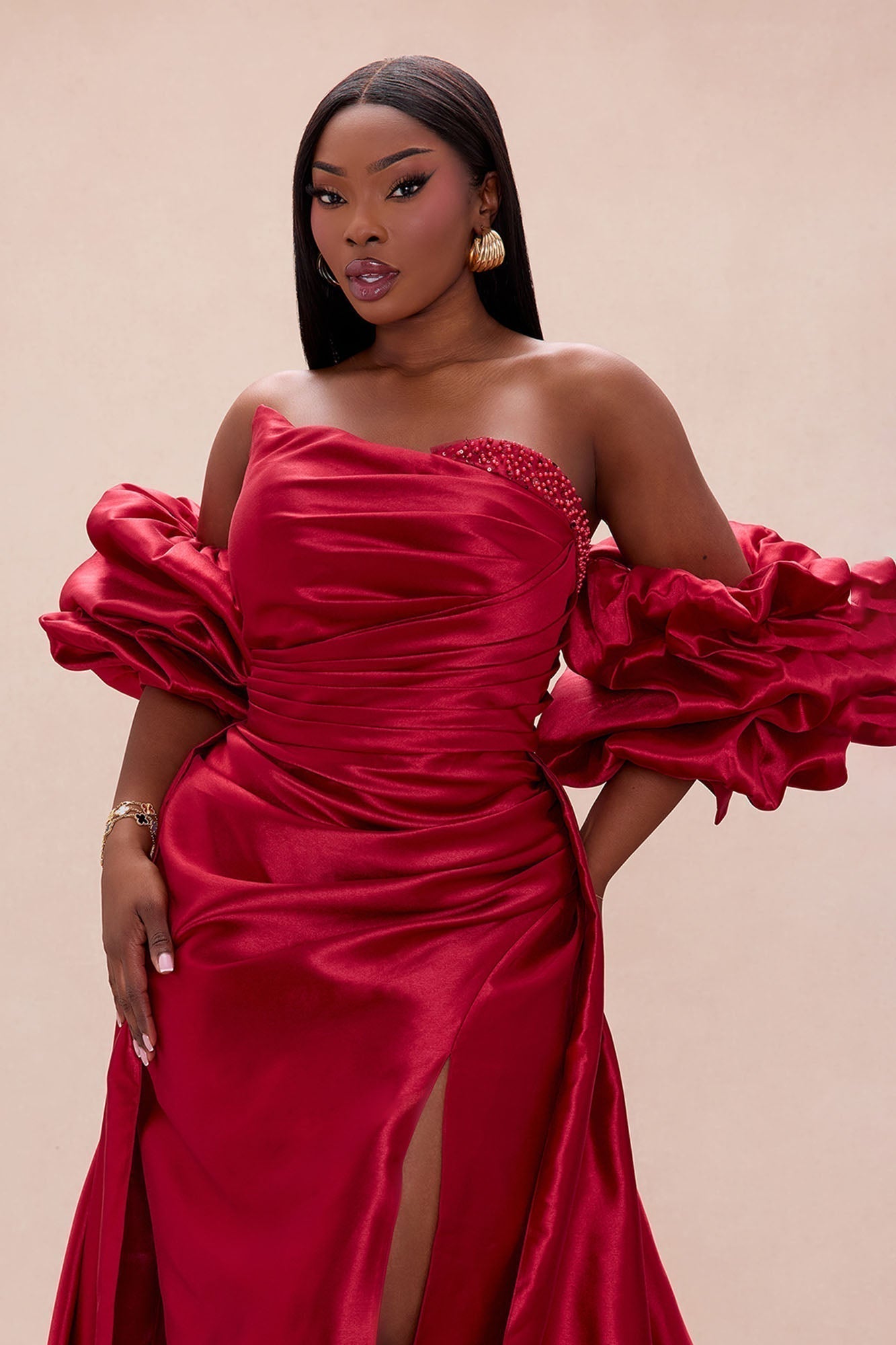 Lovers Lane Taffeta Gown - Red