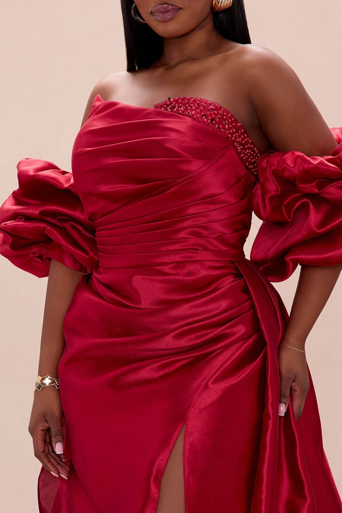 Lovers Lane Taffeta Gown - Red