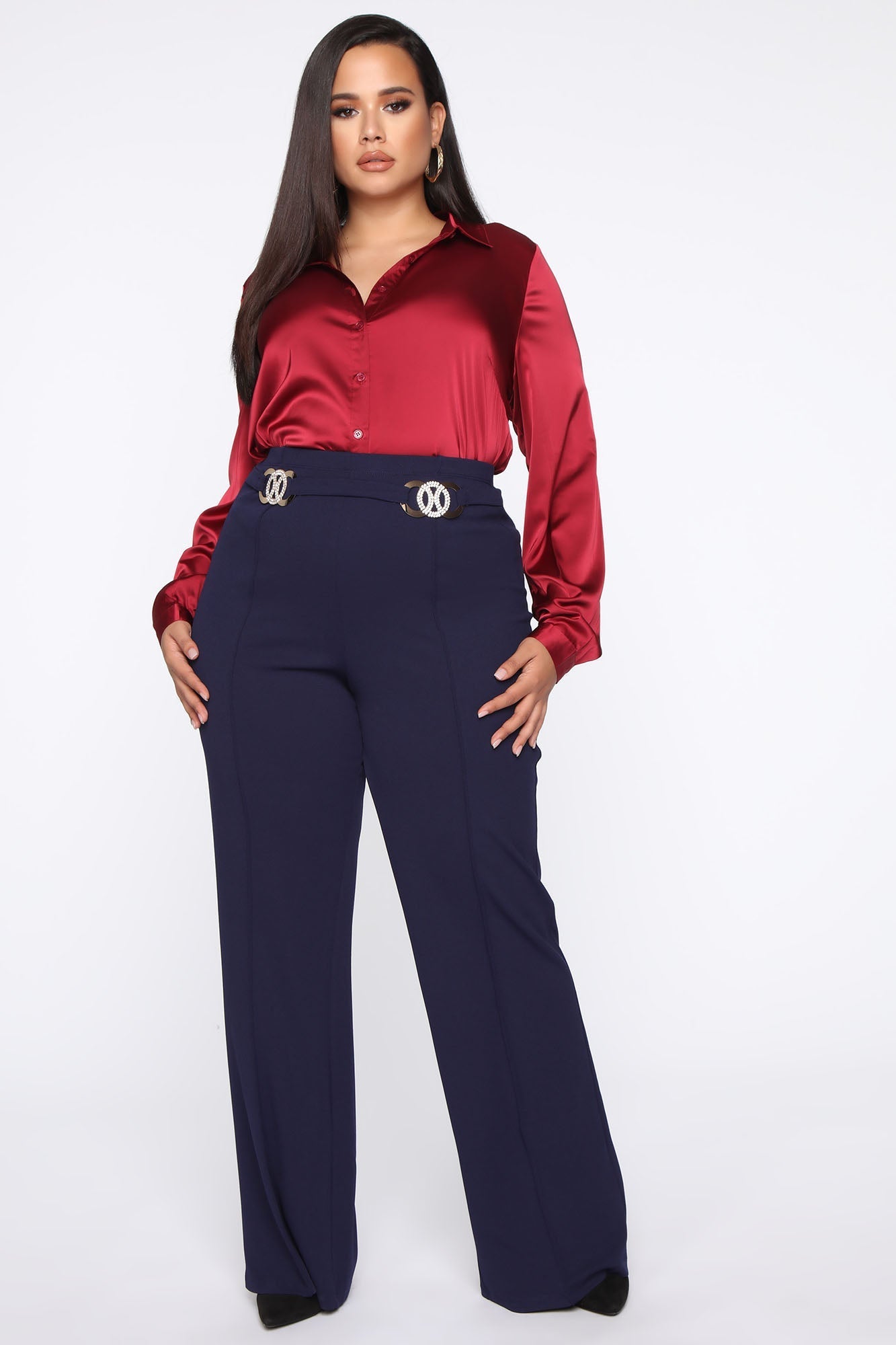 Smooth Talkin' Button Down Top - Burgundy