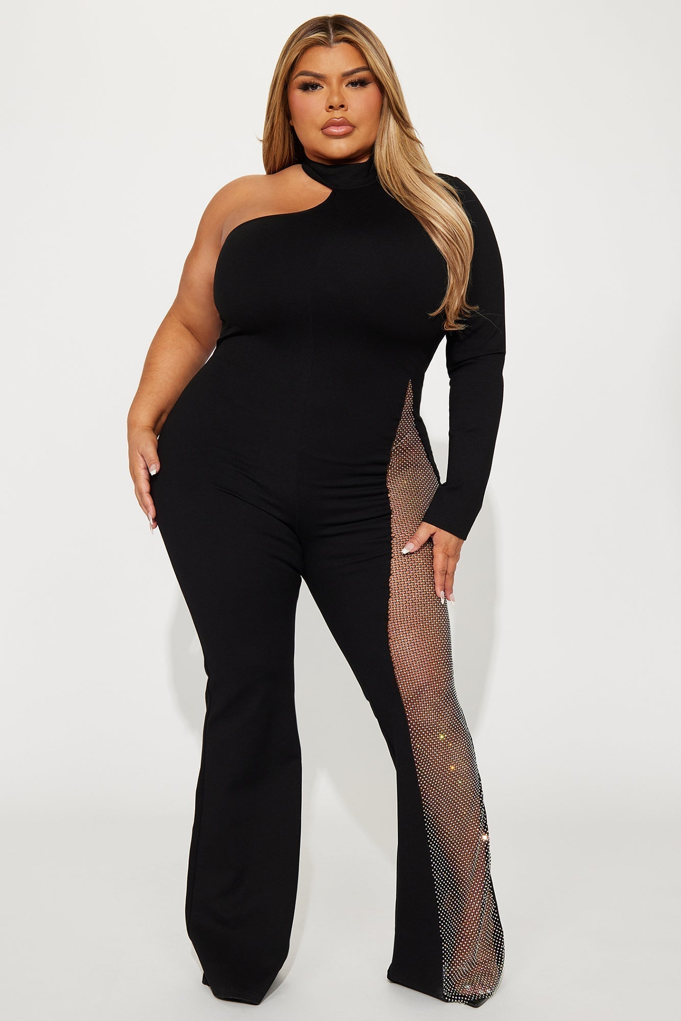 See Me Shine Embellished Jumpsuit - Black