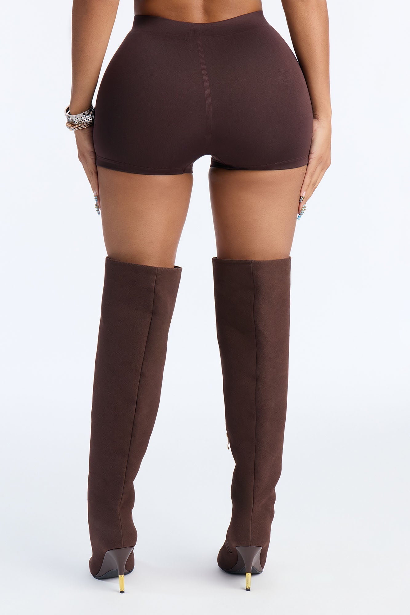 Seamless Smooth Double Lined Micro Hot Short - Chocolate