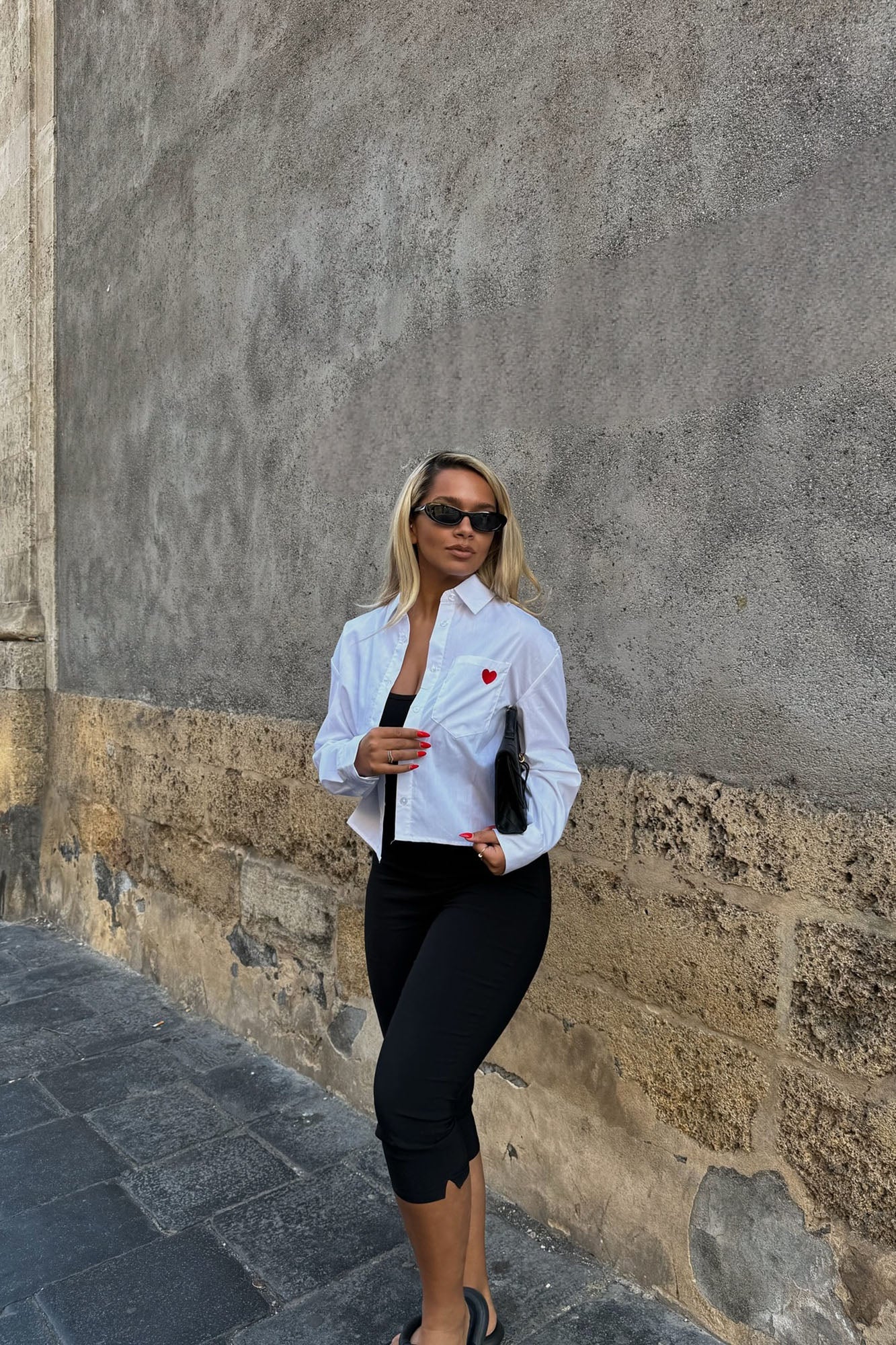 I Heart You Poplin Shirt - White