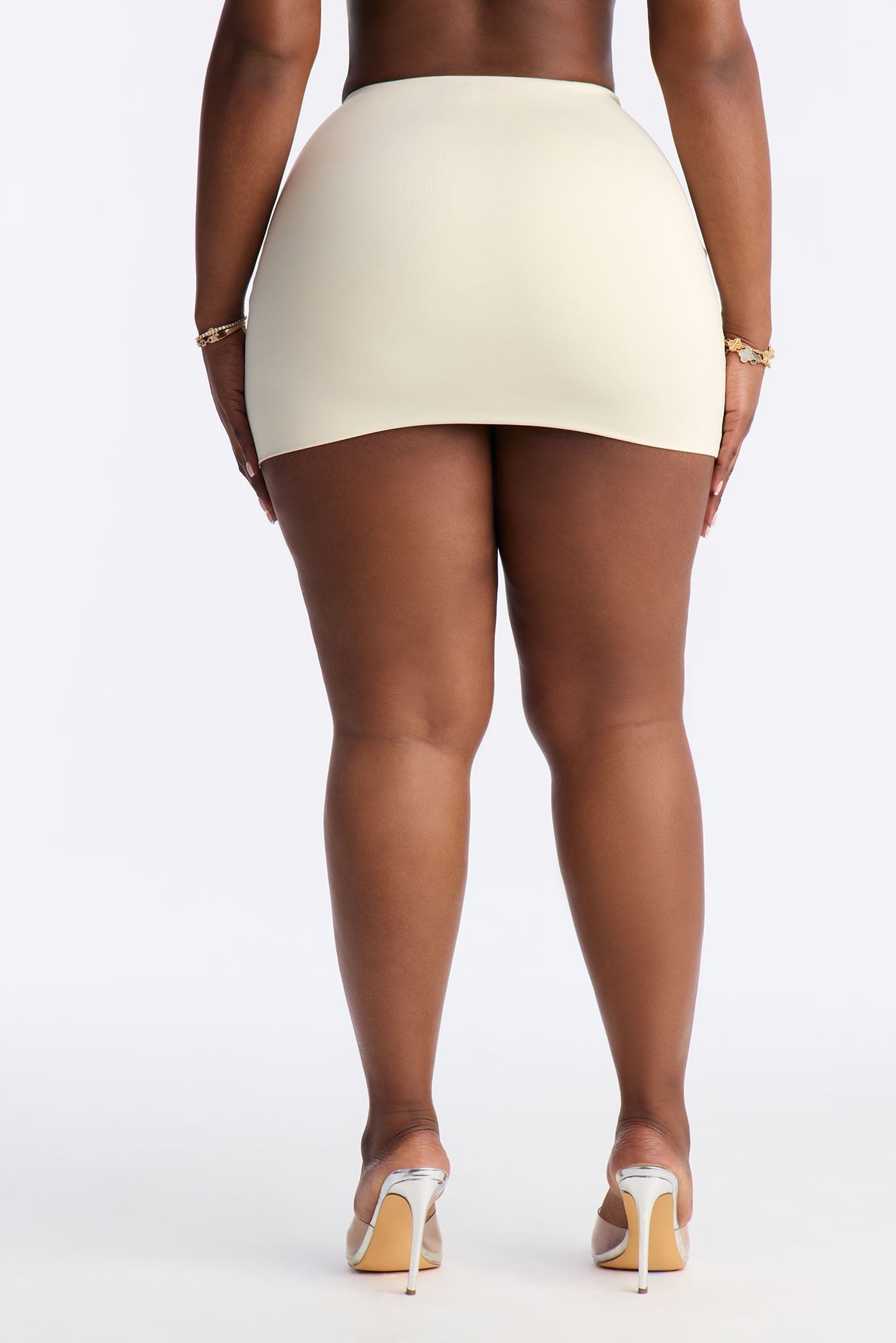 Contour Double Lined Mini Skirt - Bone
