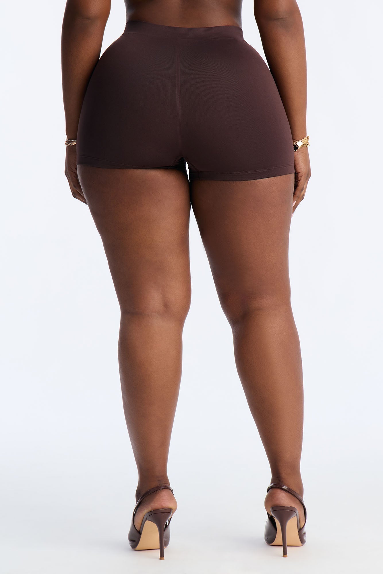 Seamless Smooth Double Lined Micro Hot Short - Chocolate