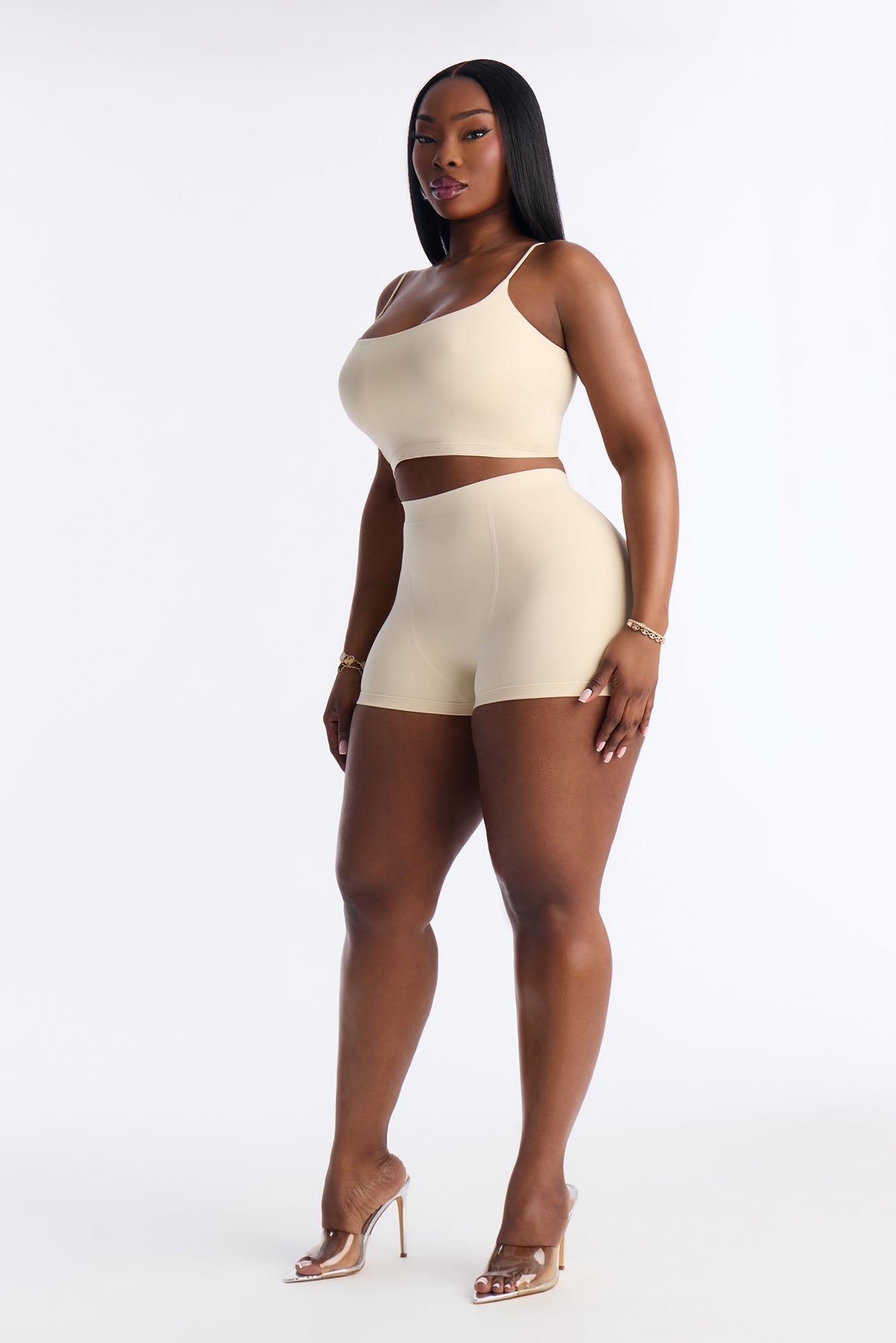 Seamless Smooth Double Lined Micro Hot Short - Bone