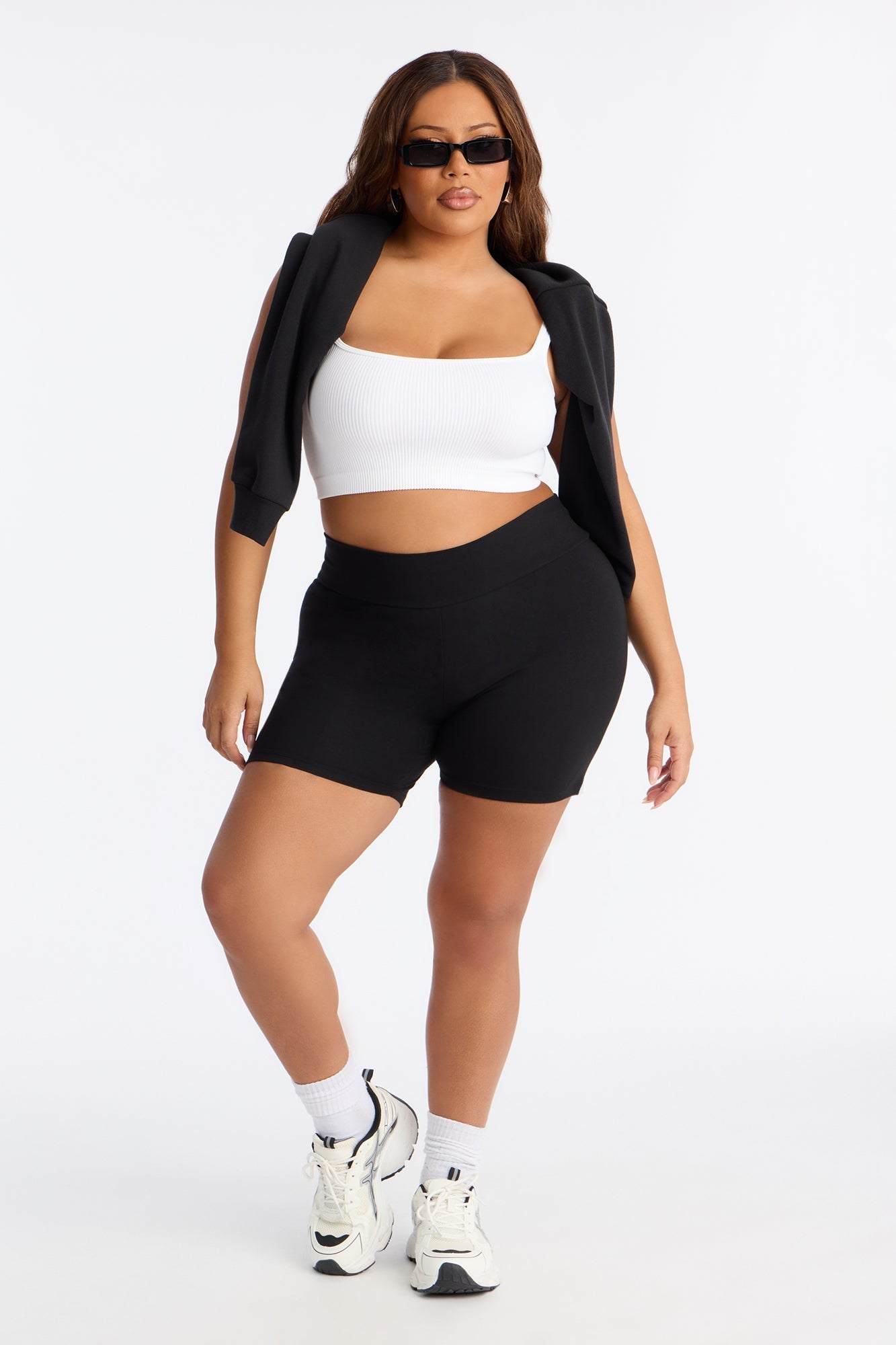Quinn Mid Rise Everyday Cotton Biker Short 5″ - Black