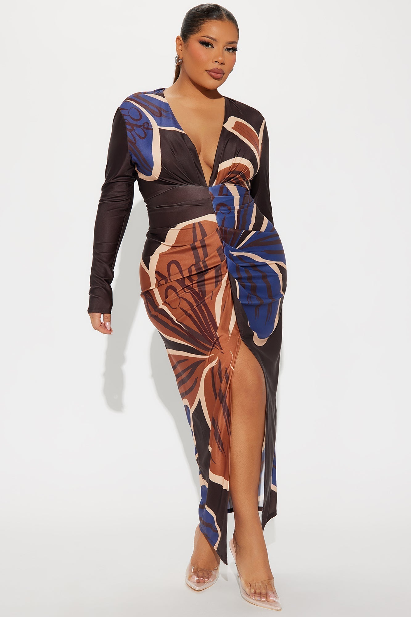 Kamille Maxi Dress - Brown/combo