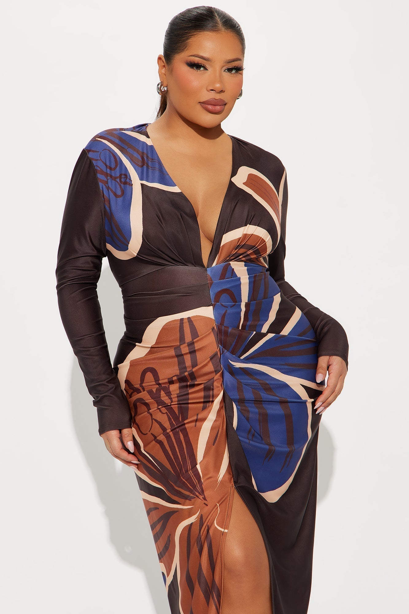 Kamille Maxi Dress - Brown/combo