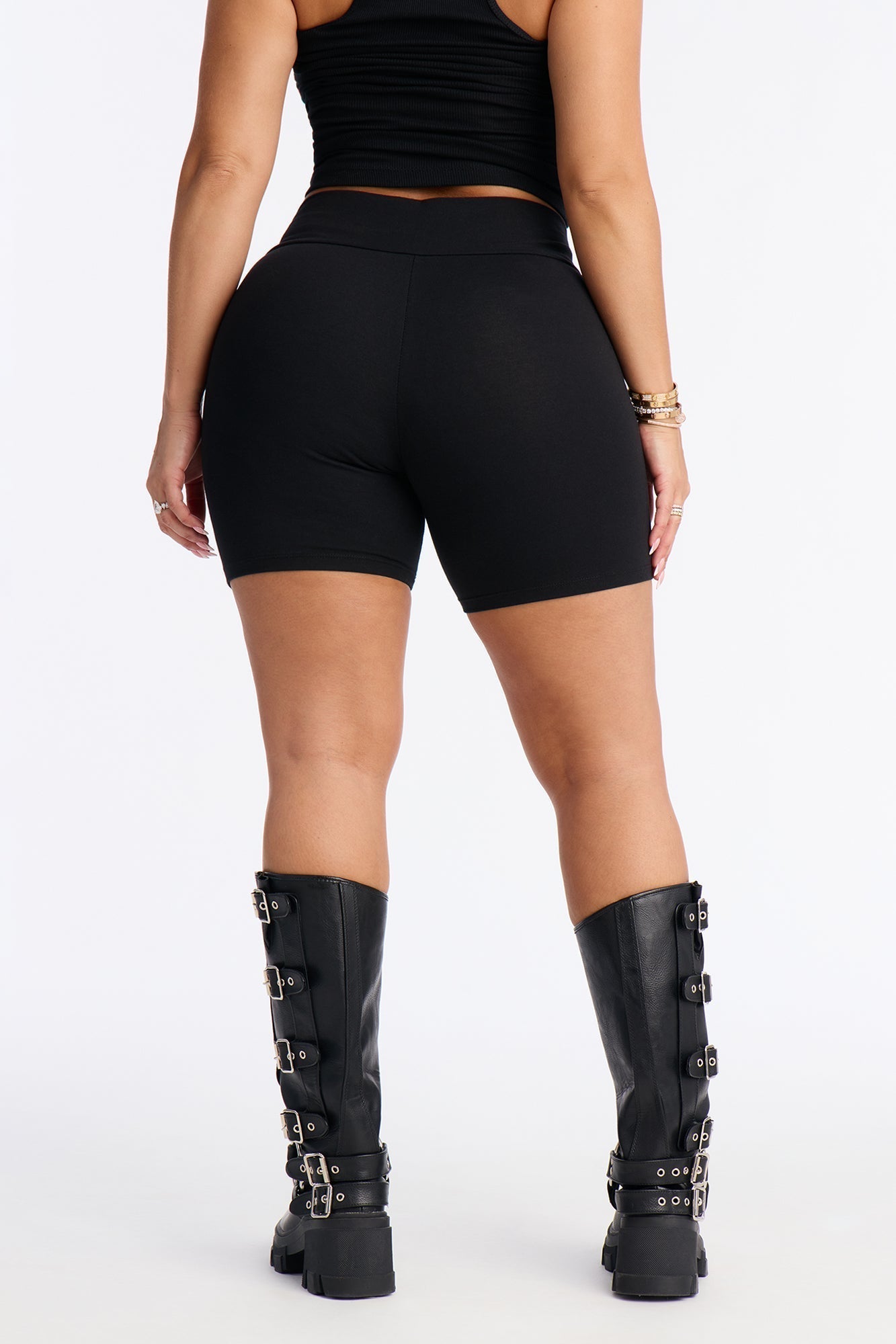 Quinn Mid Rise Everyday Cotton Biker Short 5″ - Black