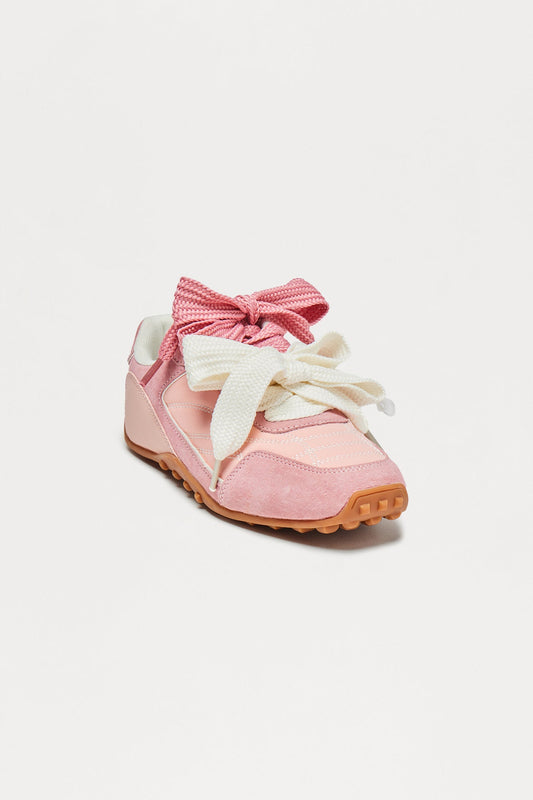 Aria Double Lace Up Sneakers - Pink