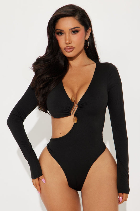 Taking A Chance Bodysuit - Black