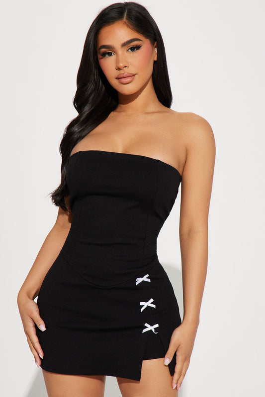 Talk It Over Romper - Black