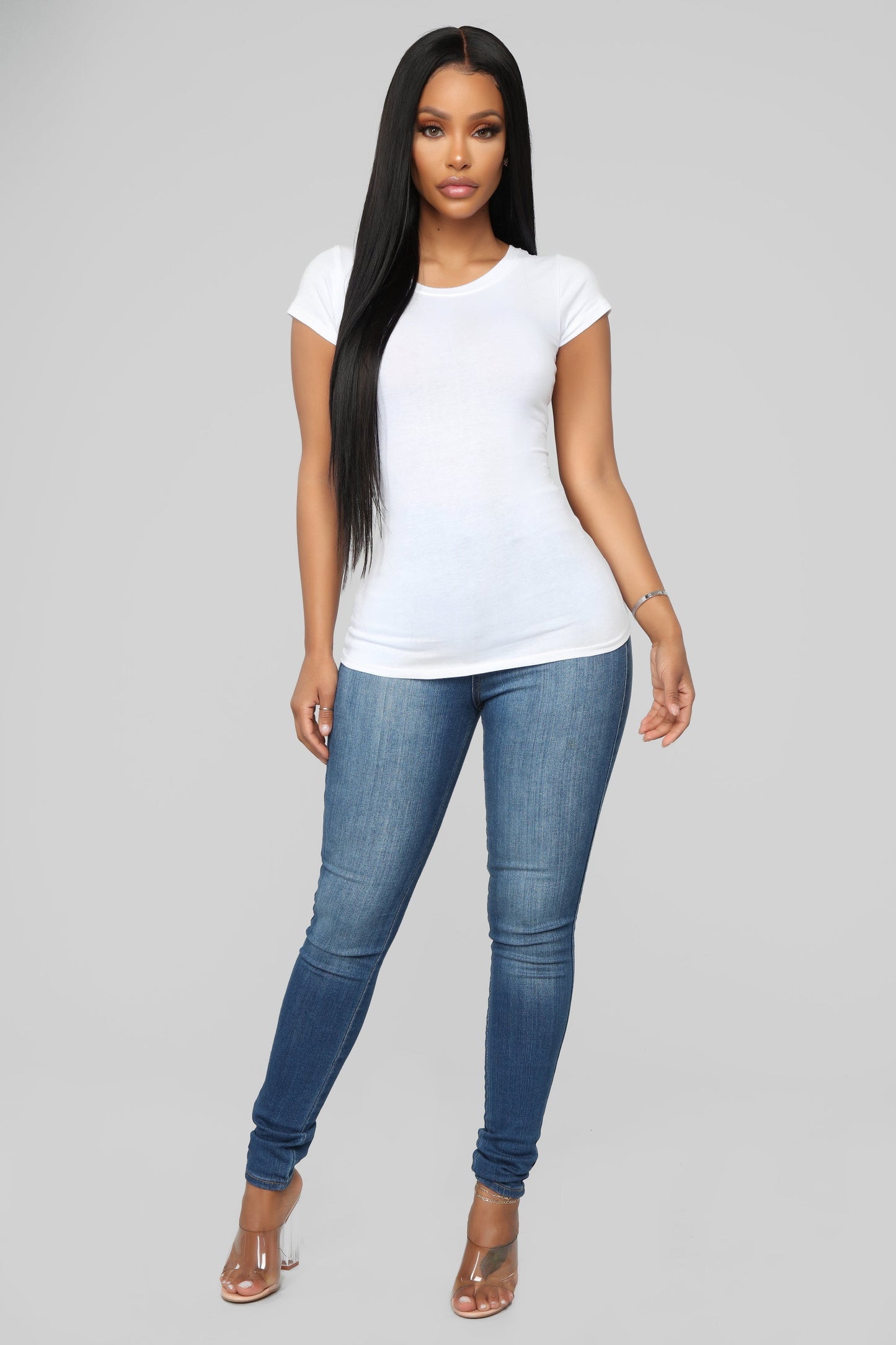Lily Crew Neck Top - White