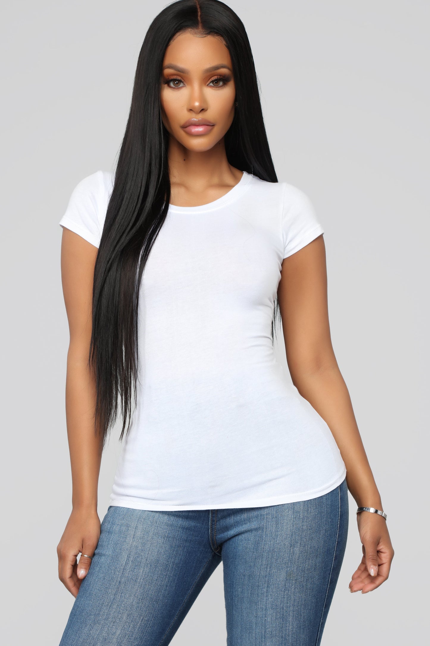 Lily Crew Neck Top - White