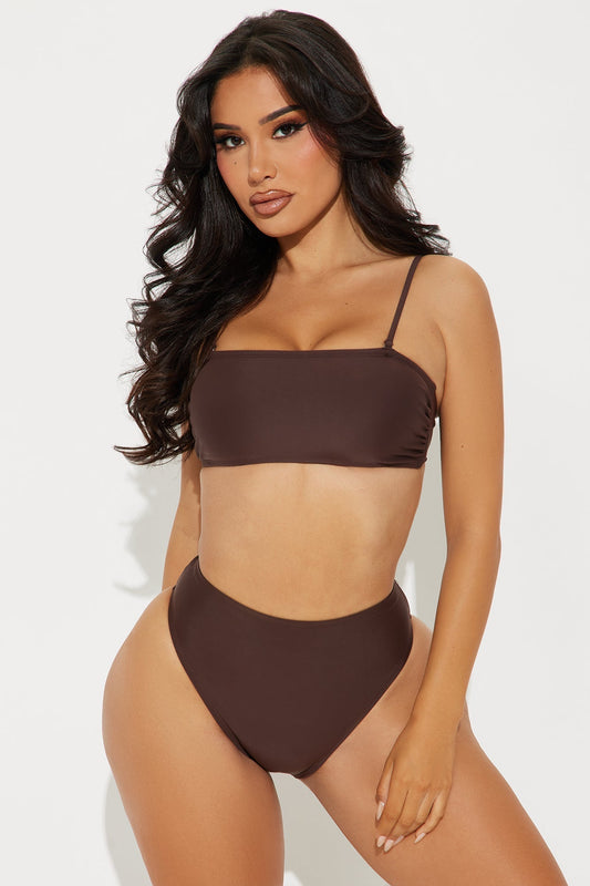 Maui Mix And Match Bandeau Bikini Top - Chocolate