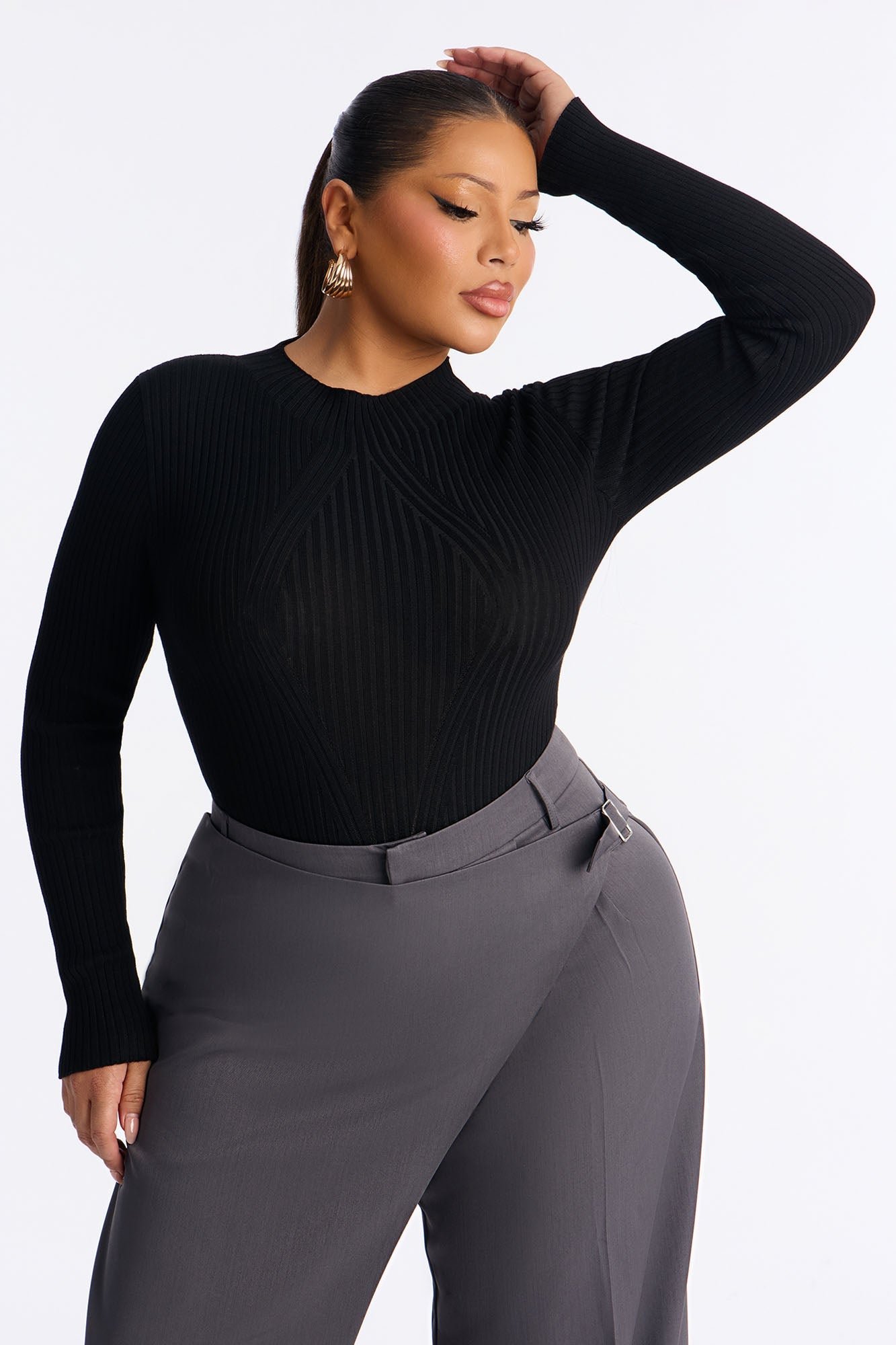 Marenna Sweater Bodysuit - Black