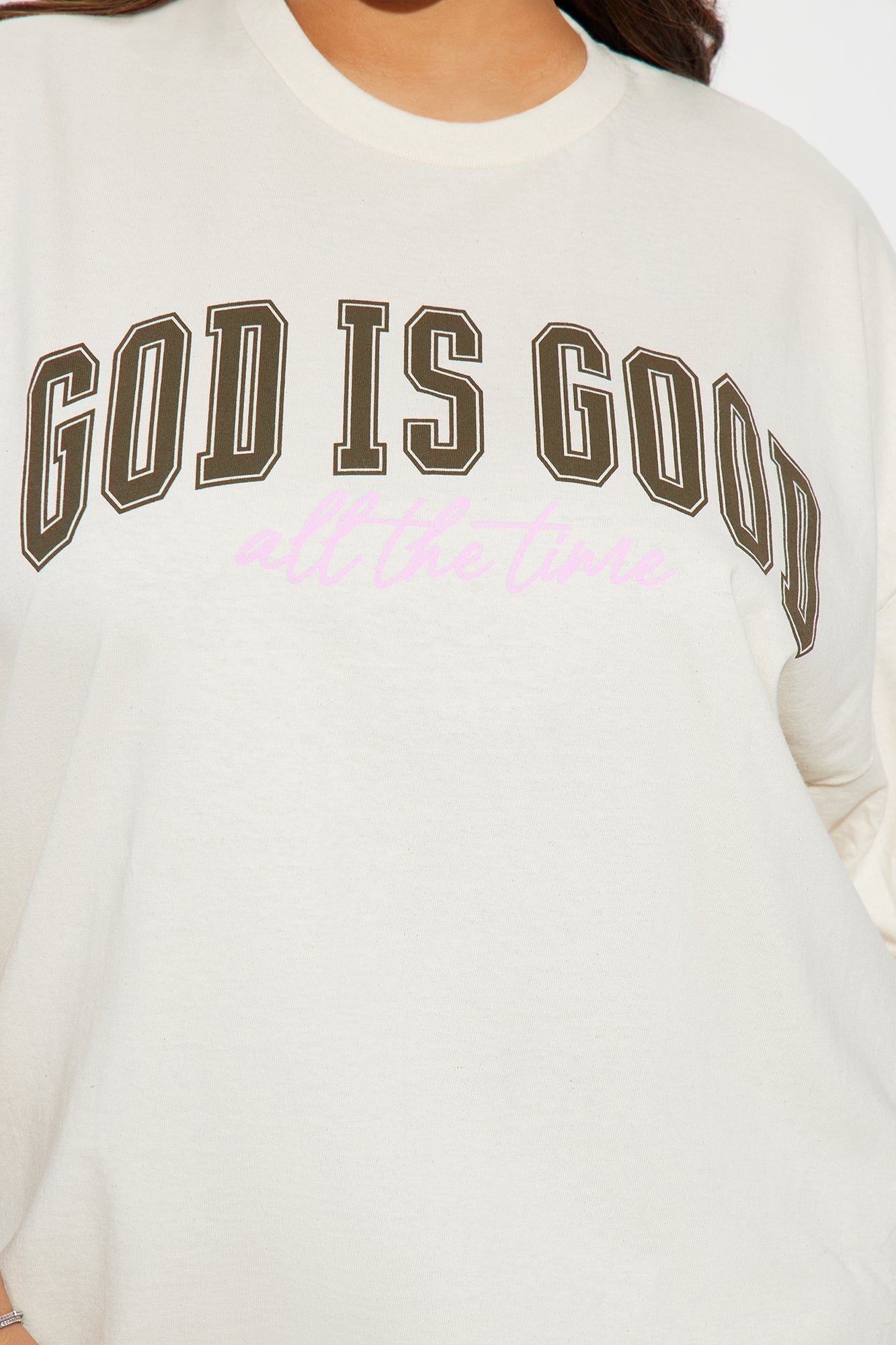 God Is Good Oversized Tee - Natural