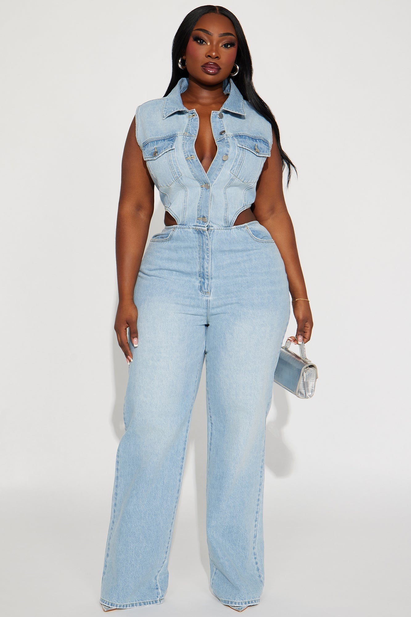 Baylin Denim Jumpsuit - Light Wash