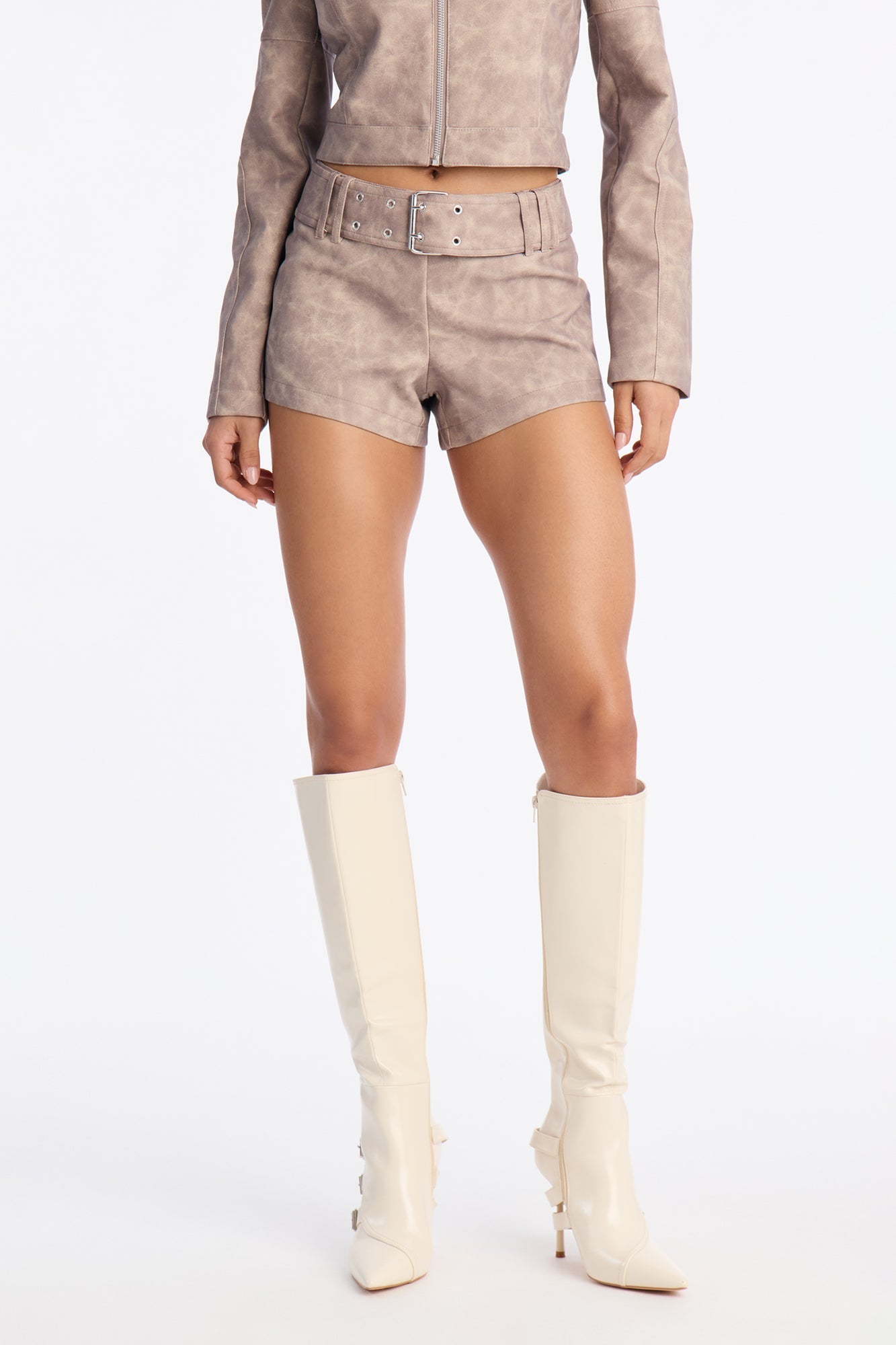 Simone Belted Micro Short - Stone