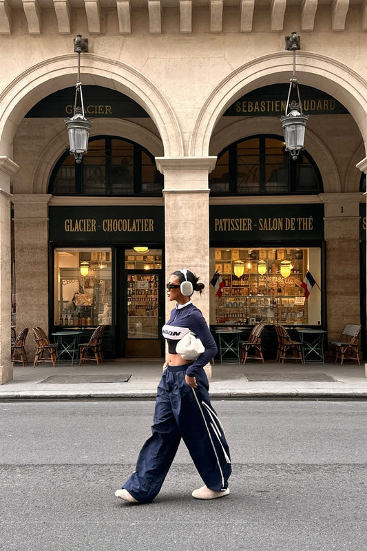 Cindy Windbreaker Track Pant - Navy