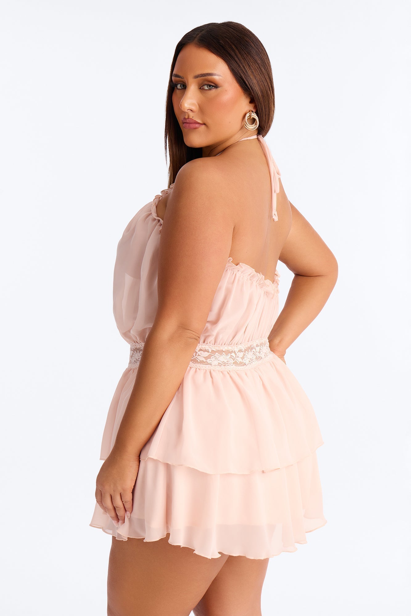 Sweet Like Summer Chiffon Mini Dress - Peach