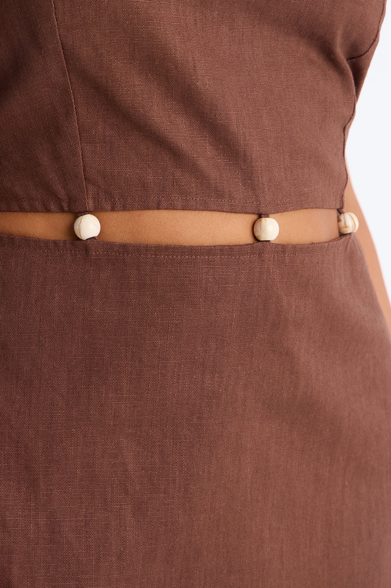 Coastal Queen Strapless Mini Dress - Brown