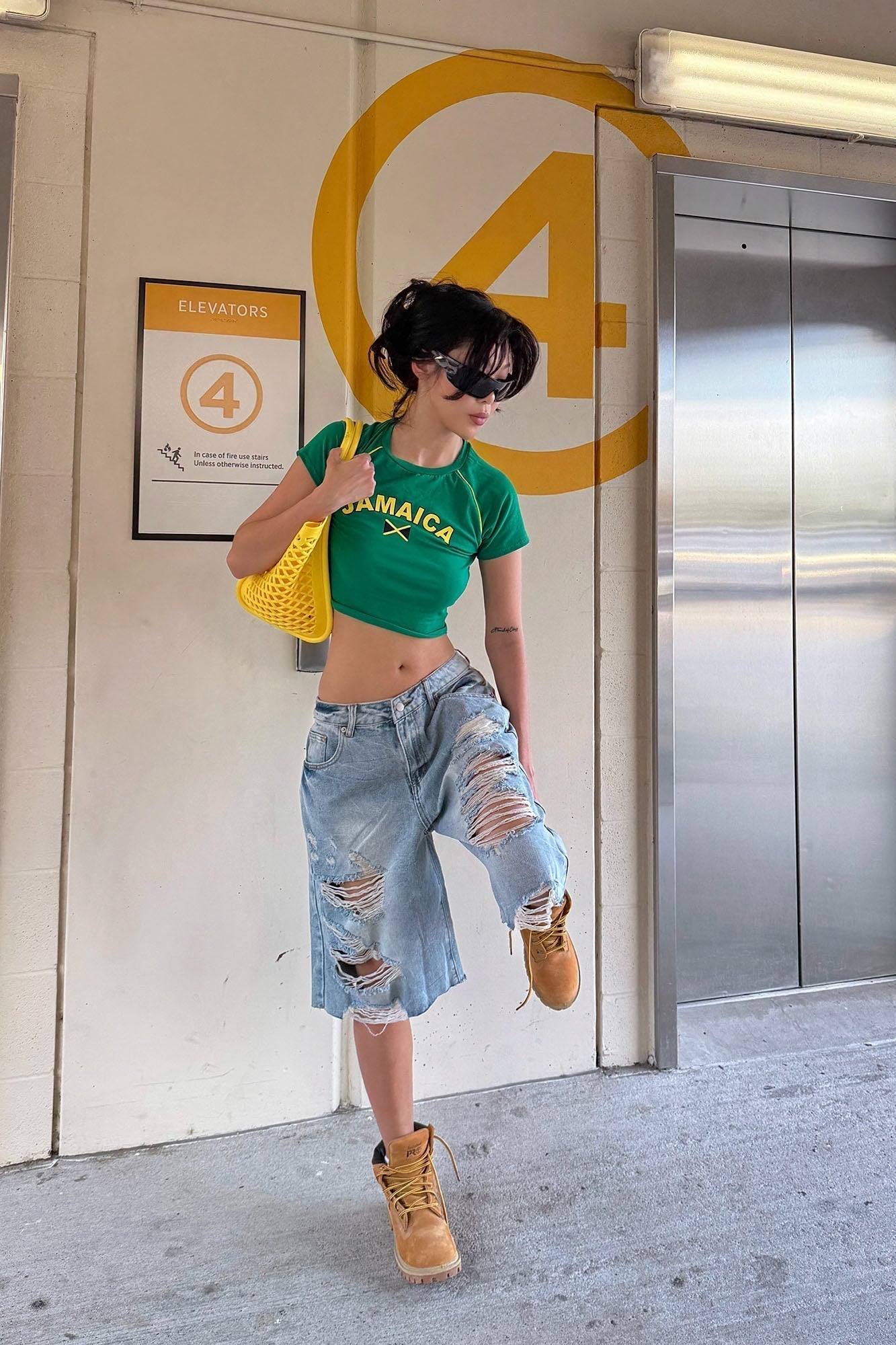 Watch Me Go Ripped Denim Shorts - Vintage Wash
