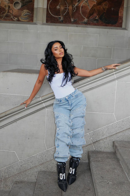 Sticking With It Stretch Straight Leg Jeans - Light Wash