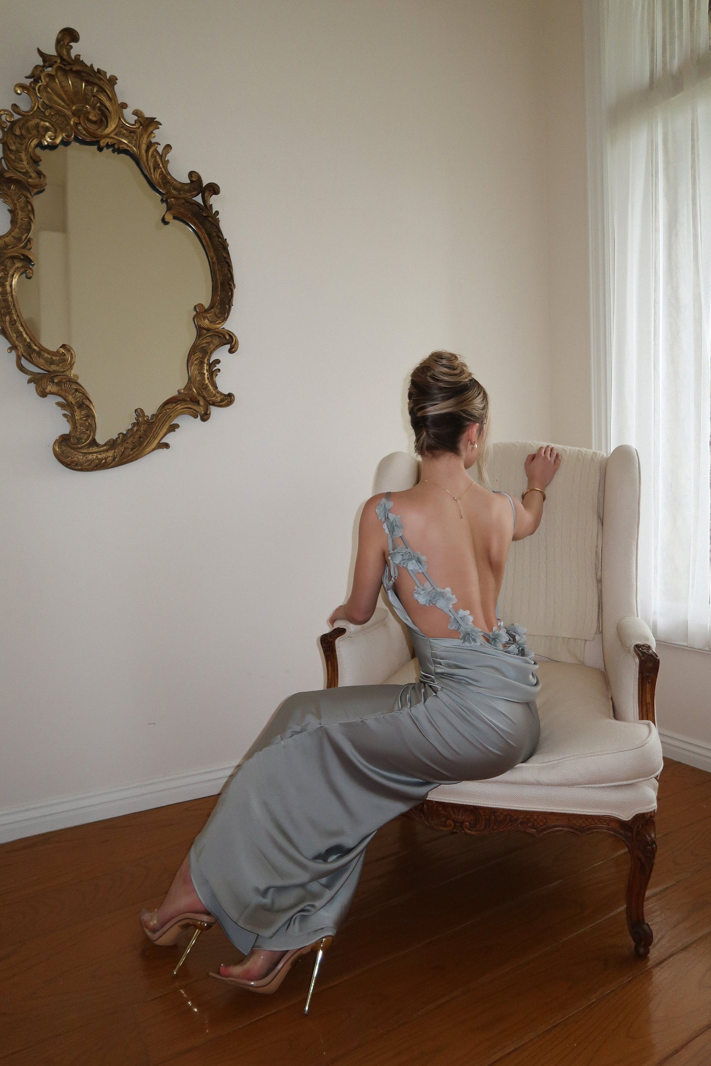 Sage Down The Aisle Satin Gown