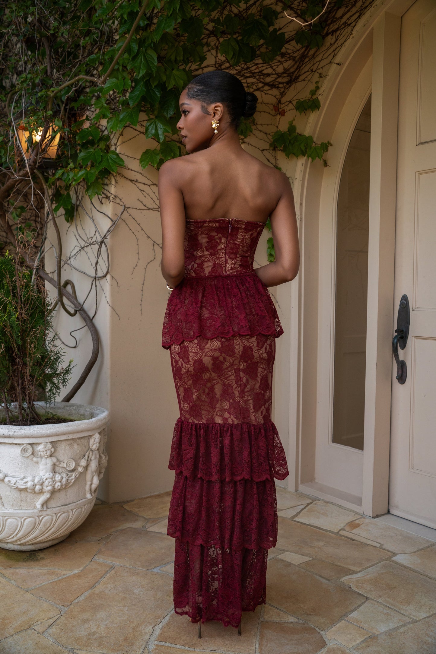 Red Fairytale Ending Lace Maxi Dress