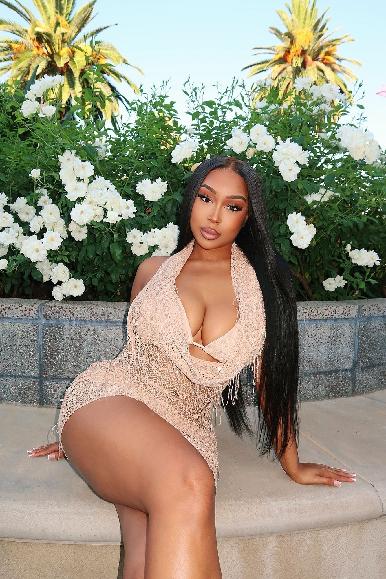 Drinks On Me Sequin 3 Piece Bikini & Dress Set - Mocha