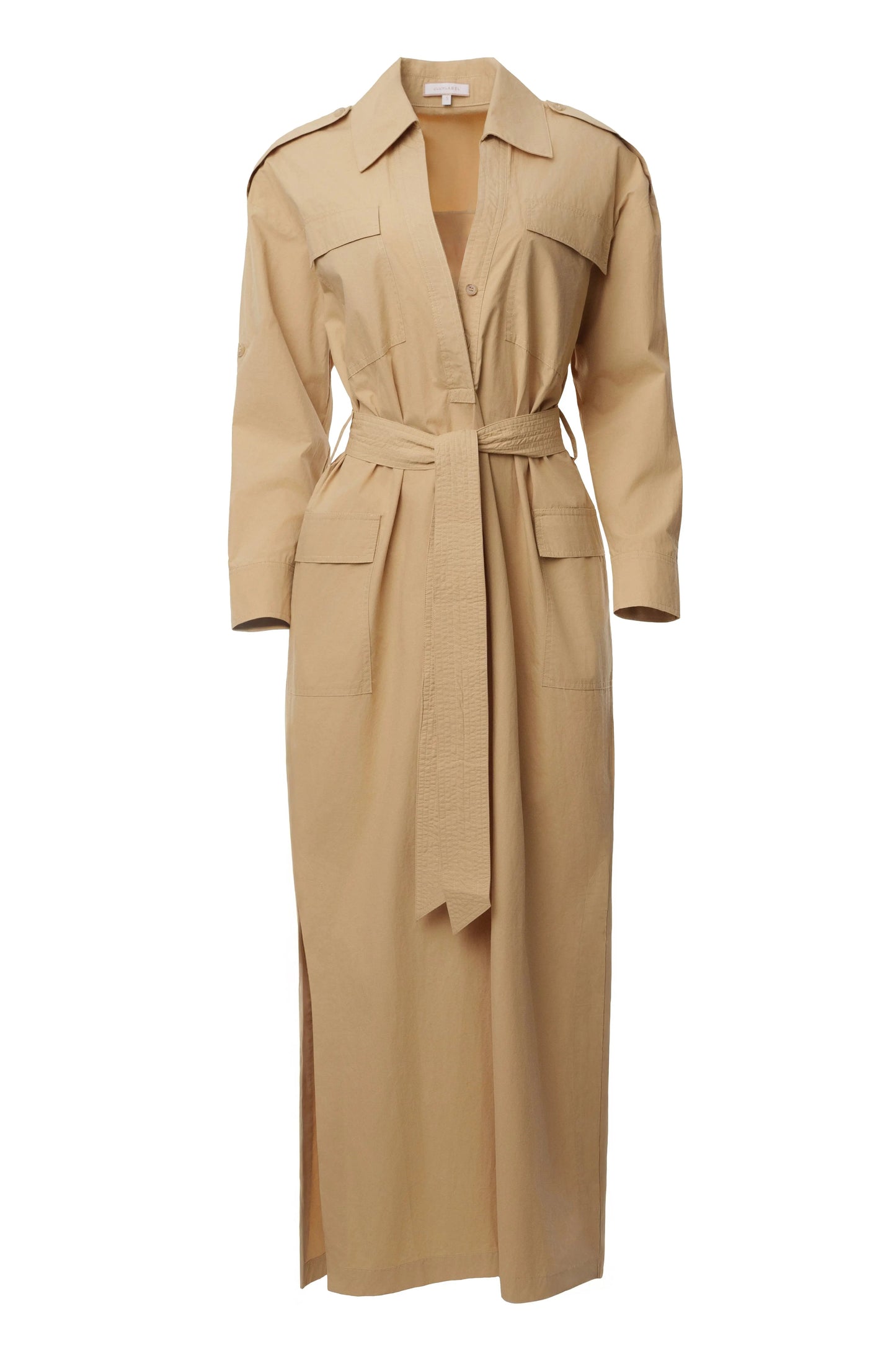 Khaki Harbor Shore Belted Maxi Dress