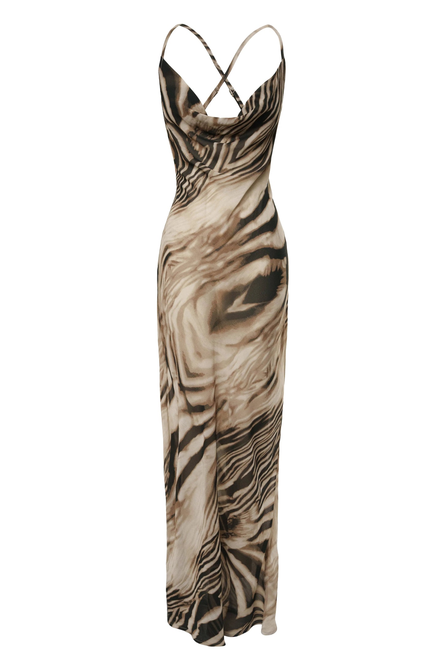 Brown Zebra Print Infinite Journey Maxi Dress