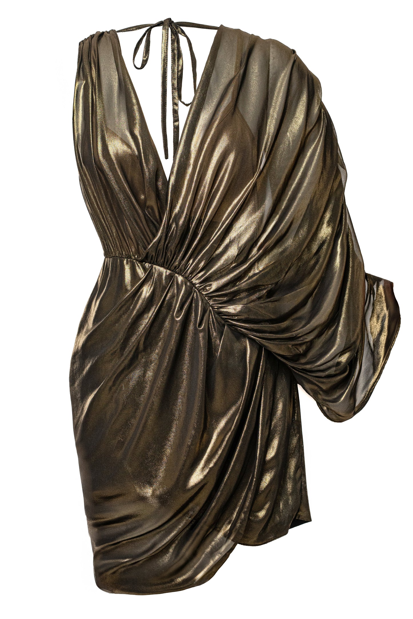 Gold Gleaming Metallic Mini Dress