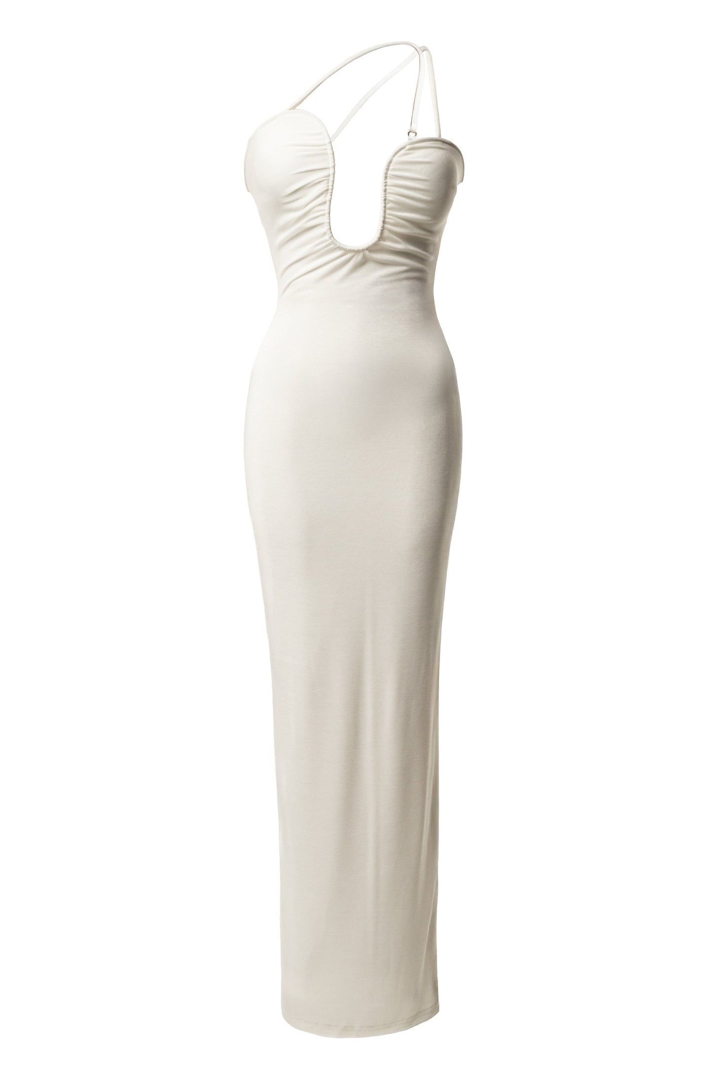 White Eclipse Plunge Neck Dress