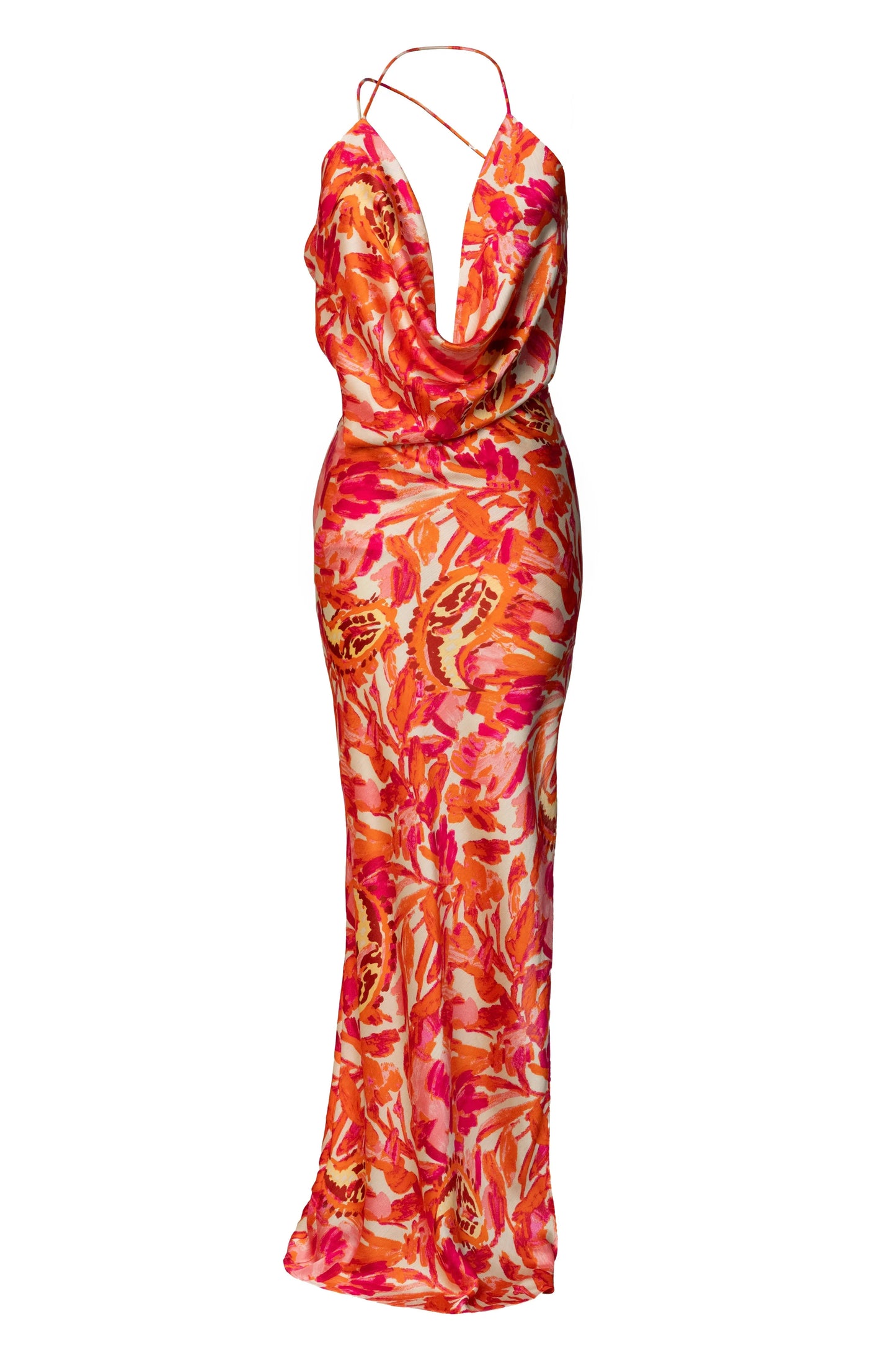 Pink Delmara Cowl Maxi Dress