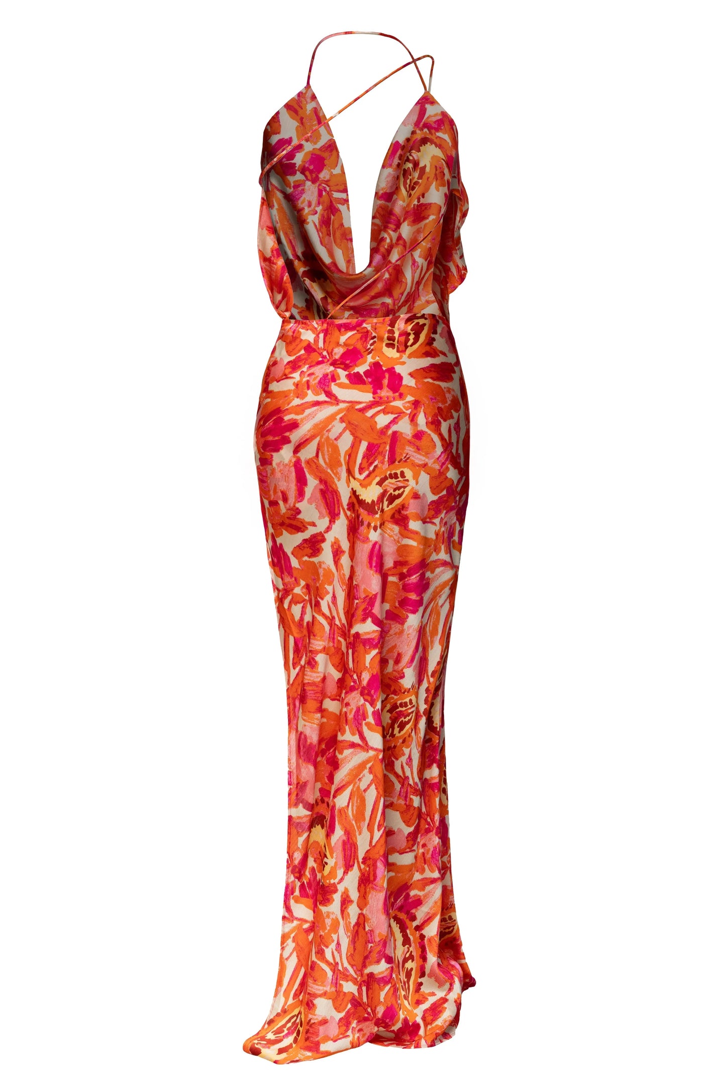 Pink Delmara Cowl Maxi Dress