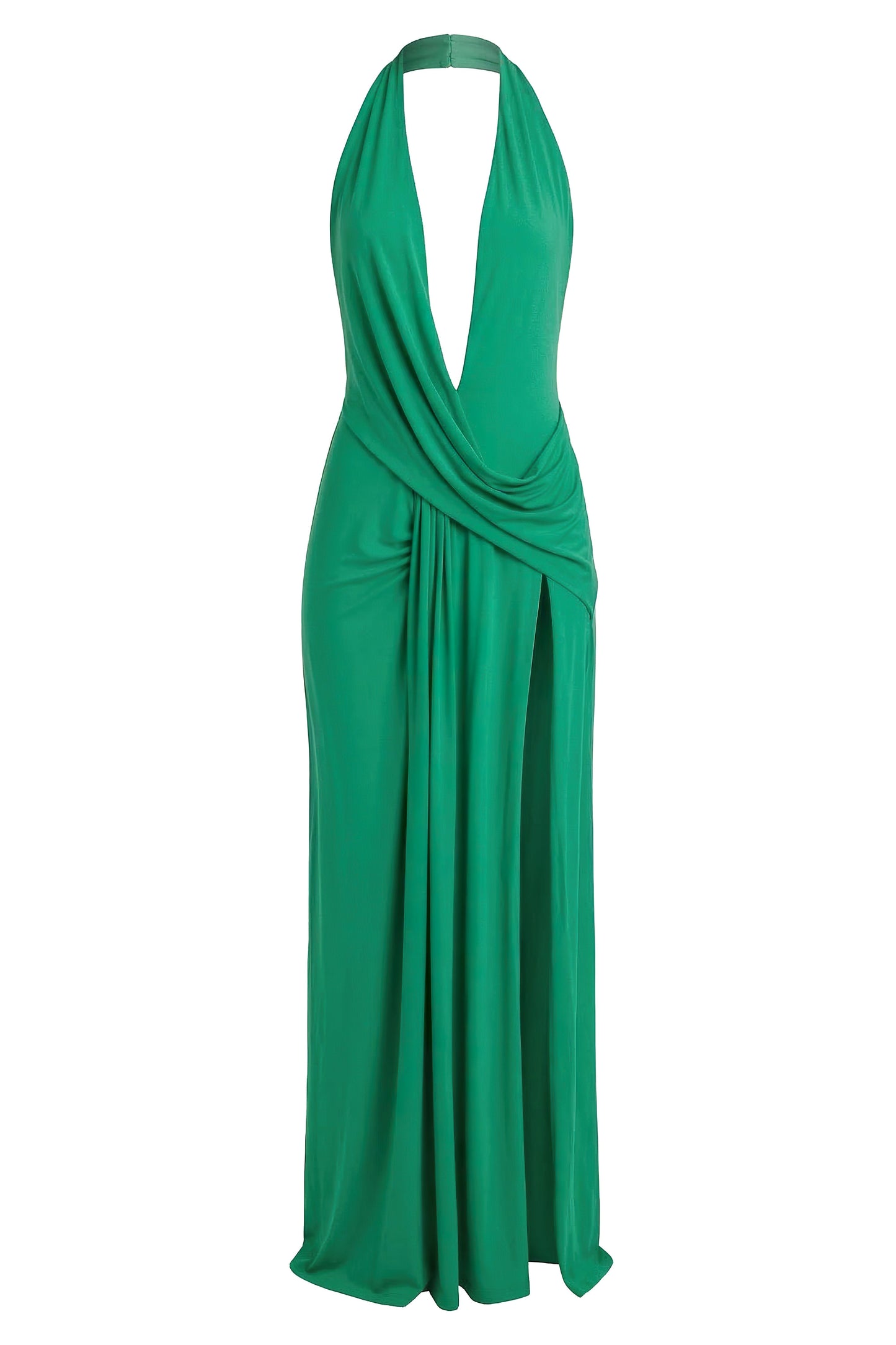Green Ibiza Halter Maxi Dress